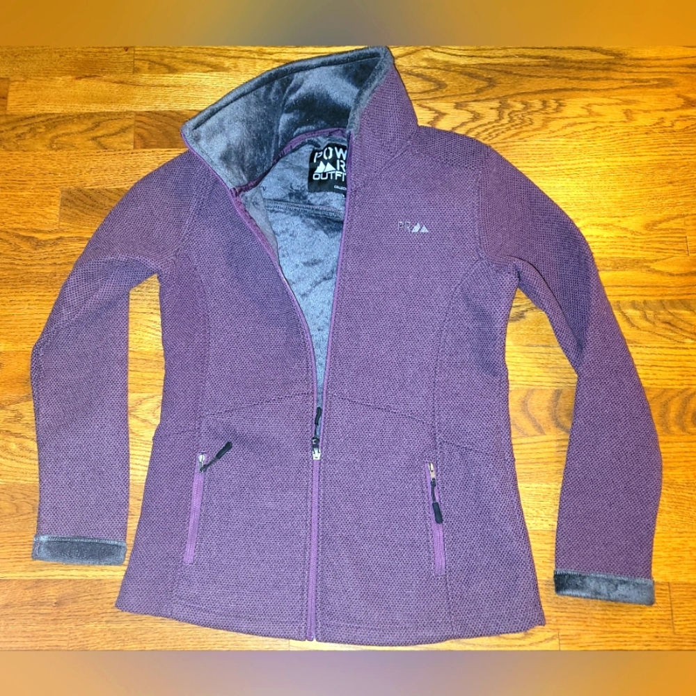 Powder River Outfitters Maroon Waffle Knit jacket size small